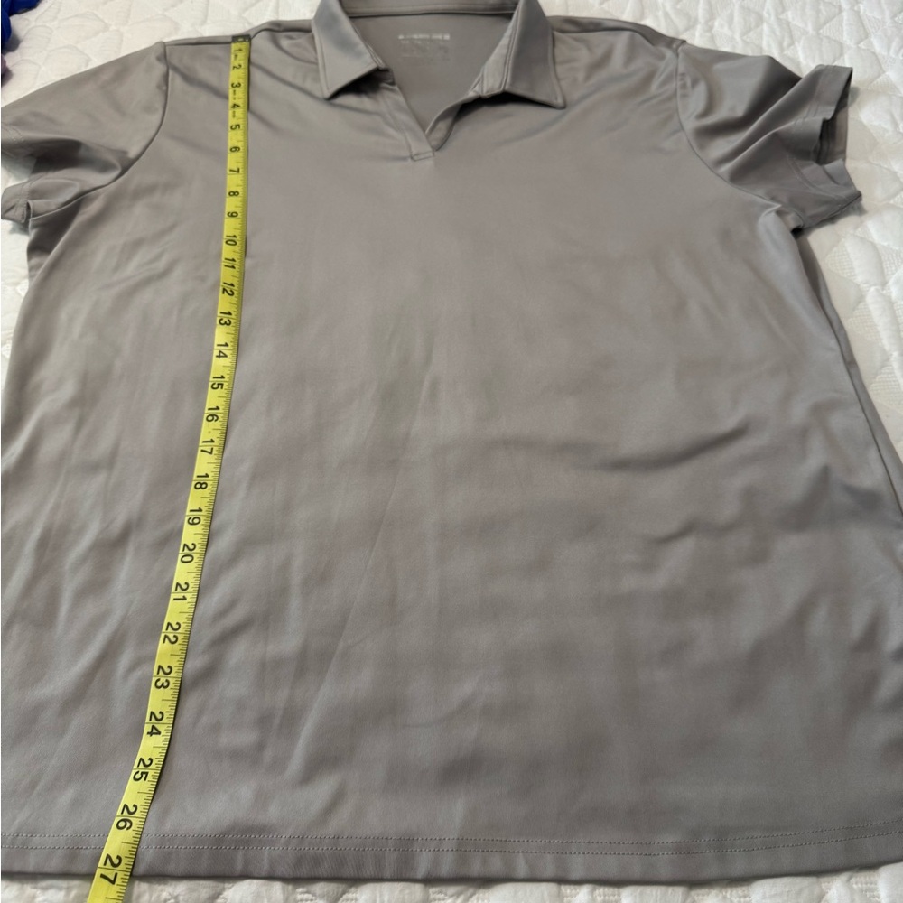 Gray Polo Shirt Classic Knit Casual